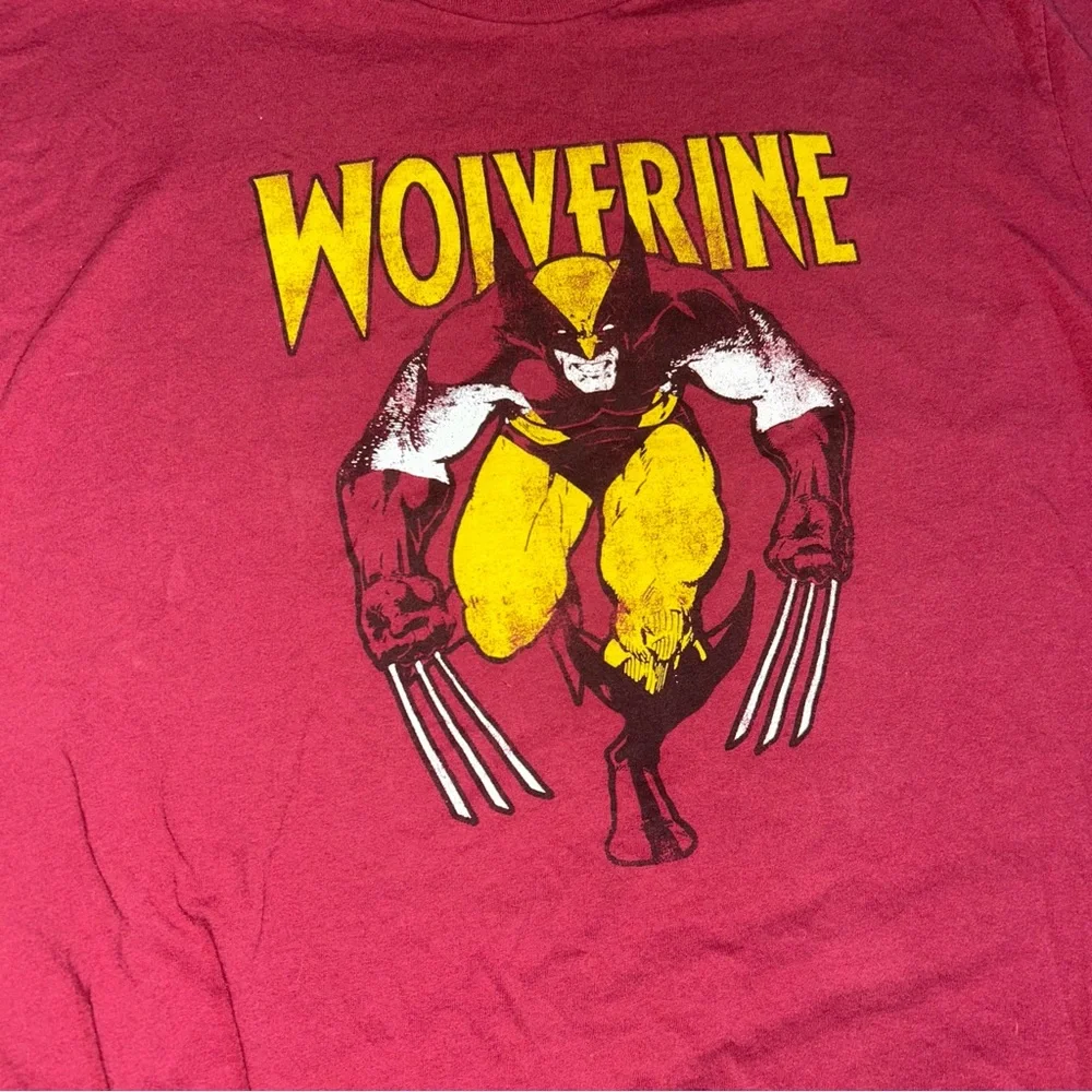 MEDIUM Vintage Burgundy Red Wolverine Marvel Comics graphic tee - Picture 3 of 7
